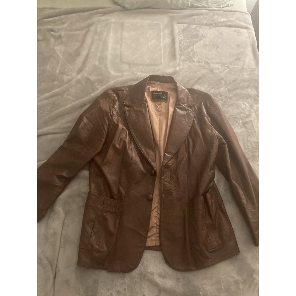Vintage 1970s Mens Samuel's Exclusive Styles Leather Jacket Size 48
